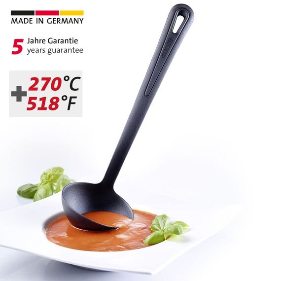 Westmark 2 Suppenkellen/Schöpflöffel, Hitzebeständig bis 270 °C, PPA, Länge: 31,5 cm, Gentle Plus, Schwarz, 285622E5