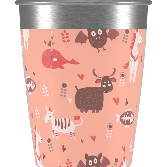 SIGG Kinderbecher Set (4 x 0.35 L), Trinkbecher für Kinder in 4 bunten Designs für Jungen und Mädchen, praktische Edelstahlbecher für zu Hause und unterwegs