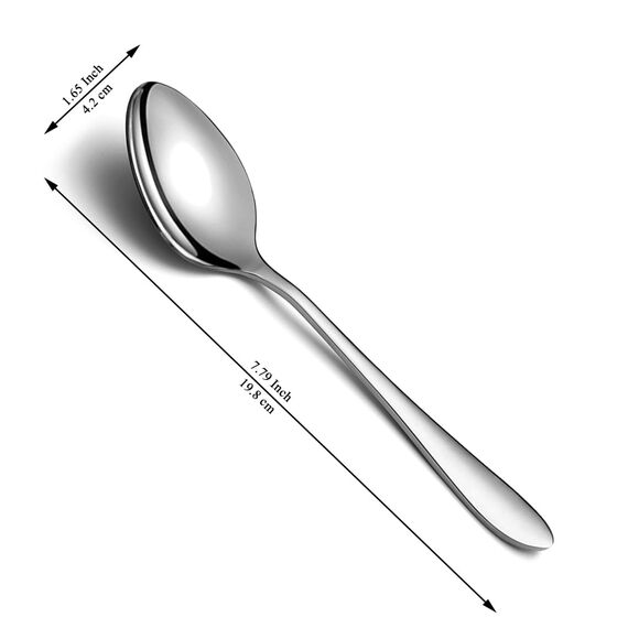Berglander Suppenlöffel 12 Stück, Edelstahl Esslöffel, Esslöffel, Löffel Besteck für Zuhause, Restaurant, Hotel, Täglicher Gebrauch, spülmaschinenfest