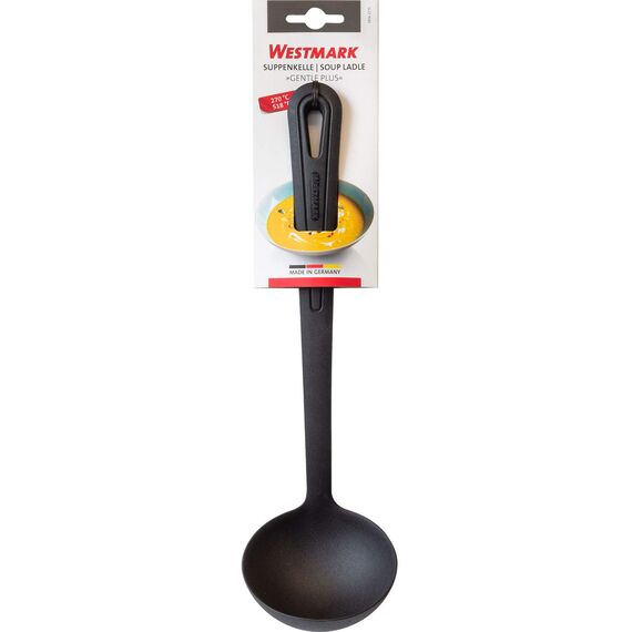 Westmark Suppenkelle/Schöpflöffel, Hitzebeständig bis 270 °C, PPA, Länge: 31,5 cm, Gentle Plus, Schwarz, 28562275