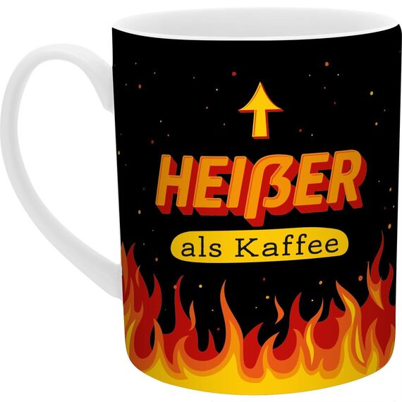 GRUSS & CO XL-Tasse mit Motiv "Heißer" | Große Kaffeetasse aus Porzellan, XL Jumbotasse, 60 cl, Becher mit Spruch | Geschenk, Männergeschenk | 74133