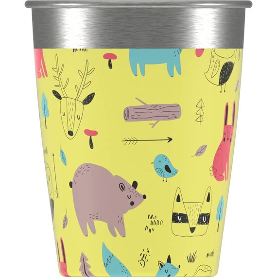 SIGG Kinderbecher Set (4 x 0.35 L), Trinkbecher für Kinder in 4 bunten Designs für Jungen und Mädchen, praktische Edelstahlbecher für zu Hause und unterwegs