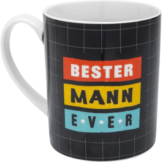 GRUSS & CO XL-Tasse Motiv "Bester Mann ever" | lustige Tasse, Porzellan, Tasse groß 60 cl | Männergeschenk, Partygeschenk | 48968