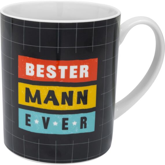 GRUSS & CO XL-Tasse Motiv "Bester Mann ever" | lustige Tasse, Porzellan, Tasse groß 60 cl | Männergeschenk, Partygeschenk | 48968