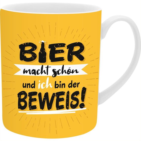 GRUSS & CO XL-Tasse mit Motiv "Macht schön" | Große Kaffeetasse aus Porzellan, XL Jumbo-Becher, 60 cl, mit lustigem Spruch | Geschenk, Männergeschenk | 74134