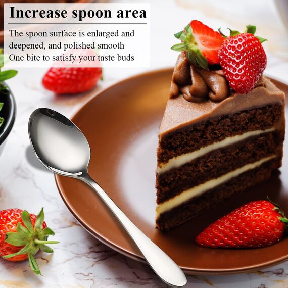 Berglander Suppenlöffel 12 Stück, Edelstahl Esslöffel, Esslöffel, Löffel Besteck für Zuhause, Restaurant, Hotel, Täglicher Gebrauch, spülmaschinenfest