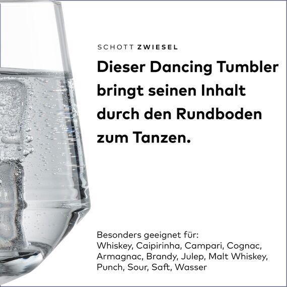 SCHOTT ZWIESEL Dancing Tumbler Bar Special (4er-Set), Cocktailglas mit Rundboden, spülmaschinenfeste Tritan-Kristallgläser, Made in Germany (Art.-Nr. 123629)
