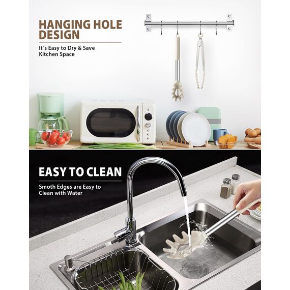 Spaghetti-Löffel und Nudelzange, Antihaft-Silikonlöffel, Serviergabel mit Zähnen und Edelstahlgriff, Spaghettizange, Lebensmittelclip für Spaghetti-Nudeln (Khaki)