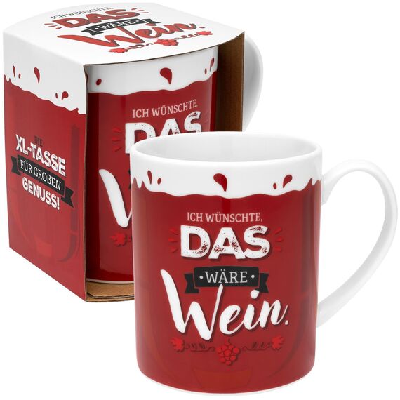 GRUSS & CO XL-Tasse Motiv Wein | lustige Kaffeetasse, Porzellan, großer Becher 60 cl, rot | Frauengeschenk, Partygeschenk | 48814