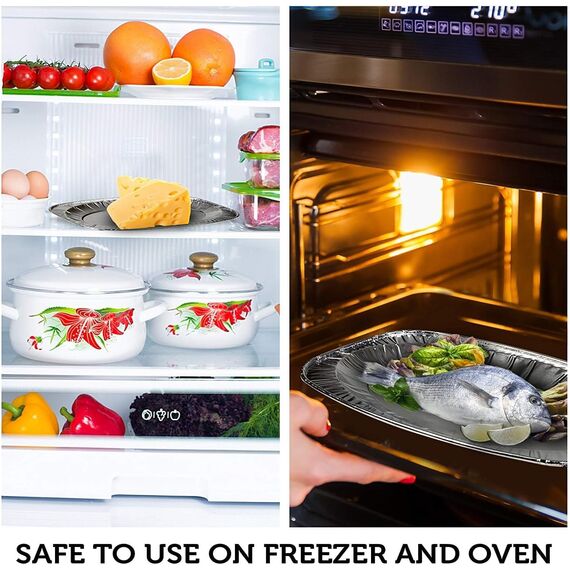 MATANA 40 Einweg Alu Servierplatten Groß, 35x26cm – Servierplatten Einweg, Platten für Buffet, Party & Catering