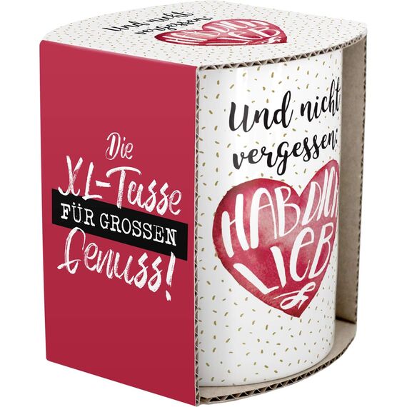 GRUSS & CO Die Geschenkewelt 45759 XL Tee, lieb, Porzellan, 60 cl, mit Geschenk-Banderole, Rot Tasse, Mehrfabrig