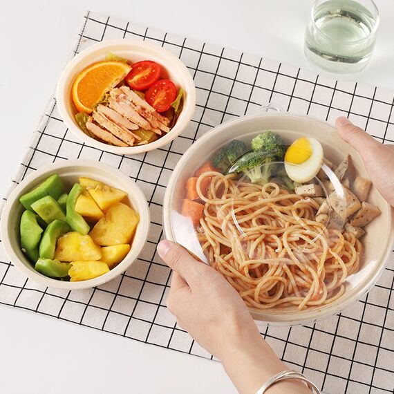 Meiontepor 50 Stück Einwegpapierschalen, biologisch abbaubar und kompostierbar, umweltfreundliche Einwegschalen, perfekt für Party und Picknicks (17 oz), Bagasse-Zellstoff