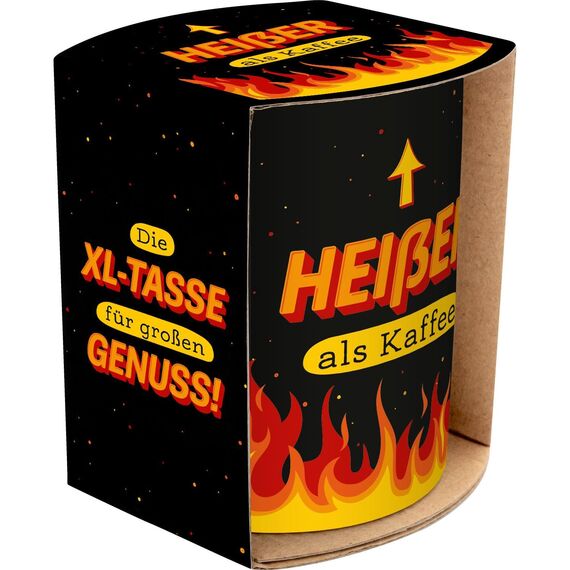 GRUSS & CO XL-Tasse mit Motiv "Heißer" | Große Kaffeetasse aus Porzellan, XL Jumbotasse, 60 cl, Becher mit Spruch | Geschenk, Männergeschenk | 74133