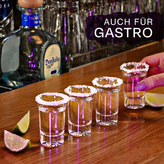 Praknu 12 Schnapsgläser aus Glas 4cl - Spülmaschinenfest - Standfest dank dickem Boden - Shotgläser für jede Party