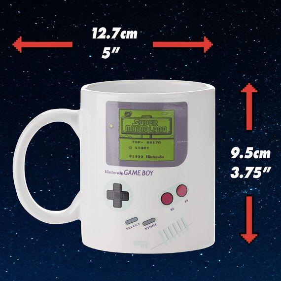 Gameboy Thermoeffekt-Tasse - Offiziell lizenziertes Geschenk für Gamer, Nerds, Nintendo-Fans, Männer & Retro-90er-Jahre-Fans, 290 ml (10 Fl Oz), Schwarz