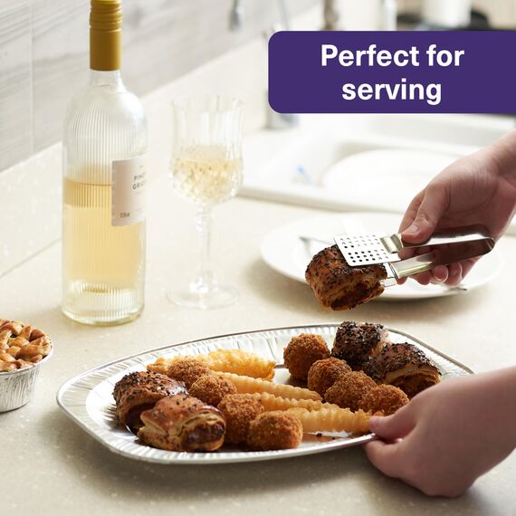 MATANA 40 Einweg Alu Servierplatten Groß, 35x26cm – Servierplatten Einweg, Platten für Buffet, Party & Catering