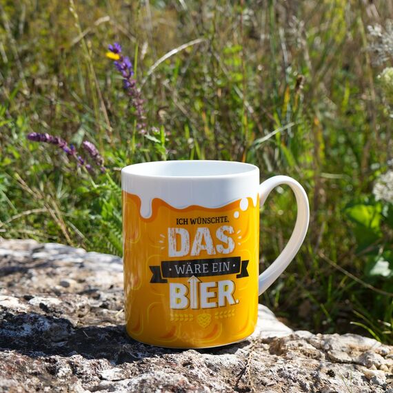 GRUSS & CO XL-Tasse Motiv Bier | lustiger Spruch, Porzellan, Jumbotasse 60 cl, gelb | Männergeschenk, Partygeschenk | 48813