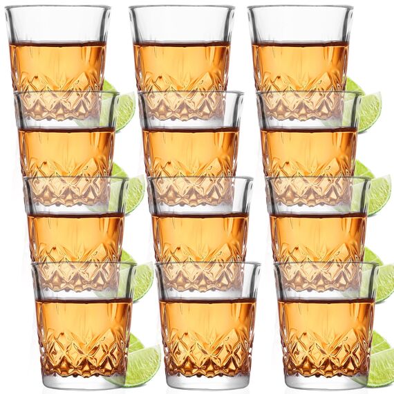 Gucass 12 Stk Schnapsgläser, 5 cl Spülmaschinenfest| Bleifreies Glas| Shotgläser mit schwerem boden