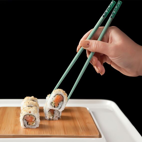 5 Paar Fiberglas-Essstäbchen, 24.3cm Wiederverwendbare Essstäbchen, Sakura Bernstein Personalisiert bunt Fiberglas Esstäbchen Set, Spülmaschinenfest, Asia Japanisch China koreanische Stil