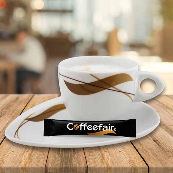 Coffeefair Zuckersticks Schwarz 1000 x 3,6 Zucker, weißer Portionszucker, Feinzucker portioniert, ideal für Gastronomie & Büro, umweltfreundliche Verpackung