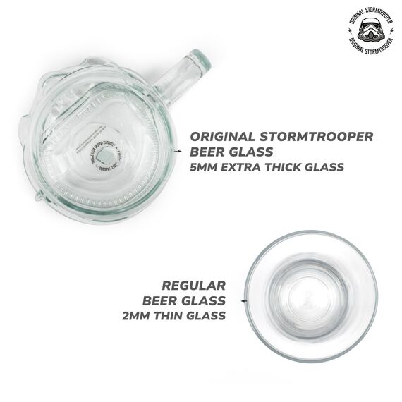 Thumbs Up Original Stormtrooper Helm Bierkrug Bierglas Transparentes Beer Mug im kultigen Helm Design 1 Pint Größe 600 ml Originelles Fan Merchandise Perfekte Geschenke für Männer und Frauen