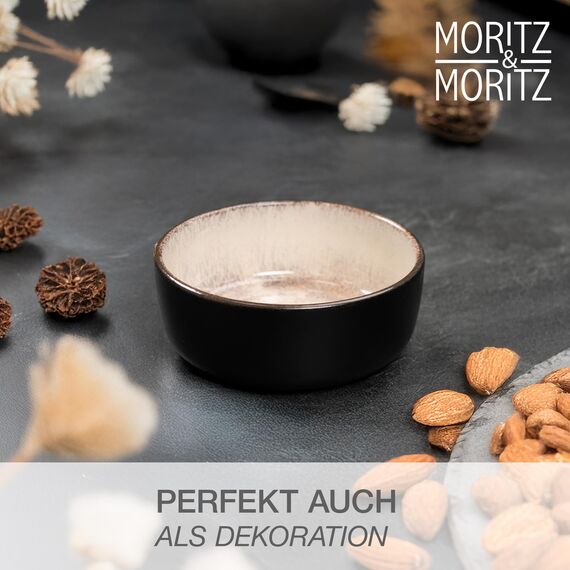 Moritz & Moritz VIDA 6x Müslischalen Beige - Stylisches und robustes Schalen Set aus Porzellan für Müsli, Suppen & Salate - Spülmaschinenfest, mikrowellengeeignet, ideal für den täglichen Gebrauch
