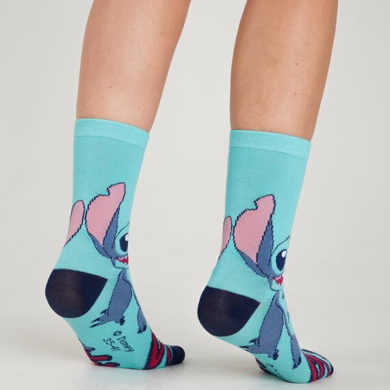 Disney Tasse und Socken Damen Set Stitch Geschenk Set (Marineblau Stitch)