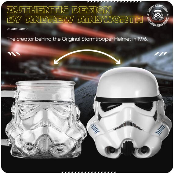 Thumbs Up Original Stormtrooper Helm Bierkrug Bierglas Transparentes Beer Mug im kultigen Helm Design 1 Pint Größe 600 ml Originelles Fan Merchandise Perfekte Geschenke für Männer und Frauen