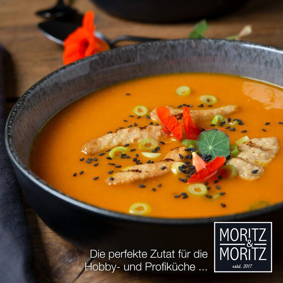 Moritz & Moritz VIDA 6er Suppen Teller Set Anthrazit- Suppenteller für 6 Personen - Porzellan spülmaschinen- und mikrowellengeeignet