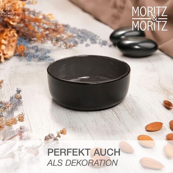 Moritz & Moritz VIDA 6x Müslischalen Anthrazit - Stylisches und robustes Schalen Set aus Porzellan für Müsli, Suppen & Salate - Spülmaschinenfest, mikrowellengeeignet, ideal für den täglichen Gebrauch