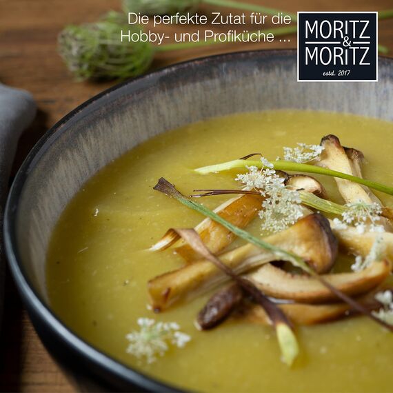 Moritz & Moritz VIDA 6er Suppen Teller Set Beige - Bowl Schüssel für 6 Personen - Porzellan spülmaschinen- und mikrowellengeeignet
