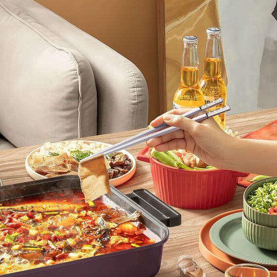 5 Paar Fiberglas-Essstäbchen, 24.3cm Wiederverwendbare Essstäbchen, Sakura Bernstein Personalisiert bunt Fiberglas Esstäbchen Set, Spülmaschinenfest, Asia Japanisch China koreanische Stil