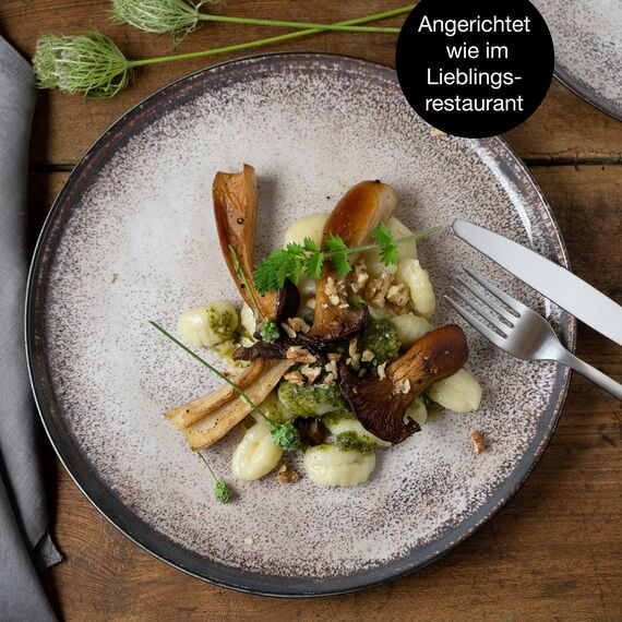 Moritz & Moritz VIDA 6er Dinner Teller Set Beige - Dinnerteller für 6 Personen - Porzellan spülmaschinen- und mikrowellengeeignet