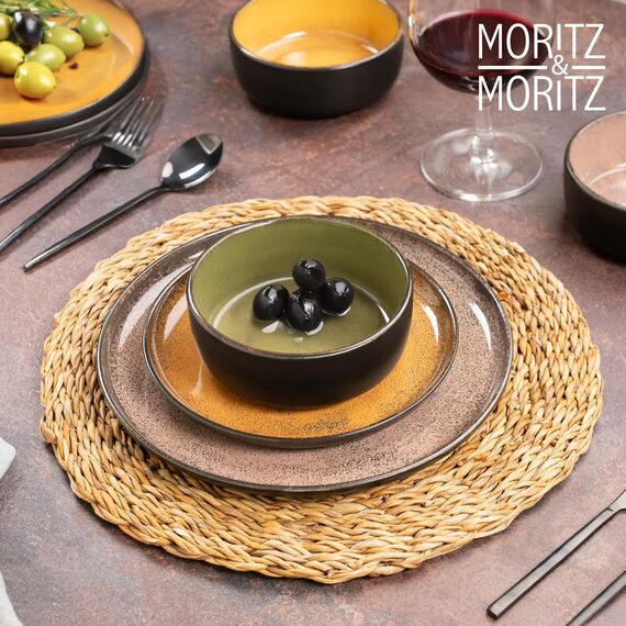 Moritz & Moritz VIDA 6x Müslischalen Vintage - Stylisches und robustes Schalen Set aus Porzellan für Müsli, Suppen & Salate - Spülmaschinenfest, mikrowellengeeignet, ideal für den täglichen Gebrauch
