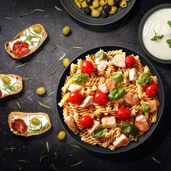 Hausfelder Salatschüssel Groß 3er Set - Schüsseln für Chips, Snacks & Salat - Servierschüssel Kunststoff BPA-frei - Schwarz Anthrazit 3,3L﻿