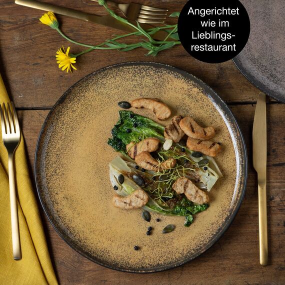 Moritz & Moritz VIDA 6er Dinner Teller Set Gelb-Grün-Rosa - Dinnerteller für 6 Personen - Porzellan spülmaschinen- und mikrowellengeeignet