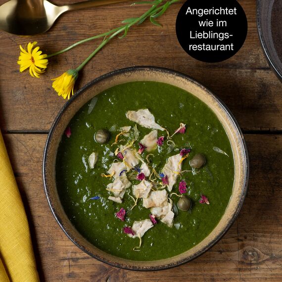 Moritz & Moritz VIDA 6er Suppen Teller Set Gelb-Grün-Rosa - Suppenteller für 6 Personen - Porzellan spülmaschinen- und mikrowellengeeignet