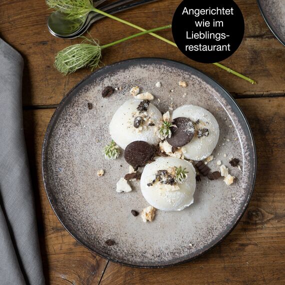 Moritz & Moritz VIDA 6er Dessertteller Set Beige - Stylische Porzellan Frühstücksteller, Kuchenteller für 6 Personen - Spülmaschinen- und Mikrowellengeeignet