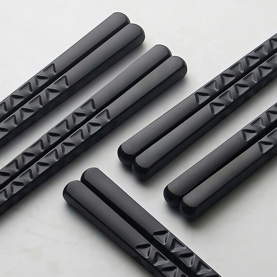 YFWOOD 5 Paar Fiberglas-Essstäbchen, 24.3cm Wiederverwendbare Essstäbchen, Spülmaschinenfest, Geschenk-Set für Sushi, Asiatische Gerichte