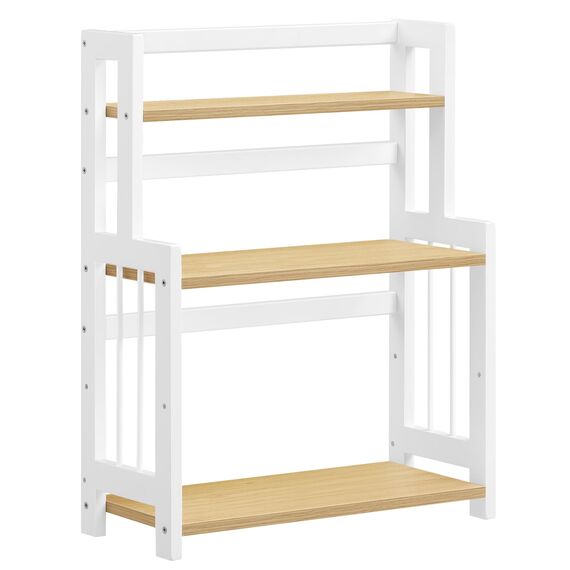 SONGMICS Gewürzregal mit 3 Ebenen, Küchenregal, Aufbewahrungsregal, für Arbeitsplatte, Bambusgestell, für Küche, Esszimmer, Büro, natureichenfarben OFS047Y01