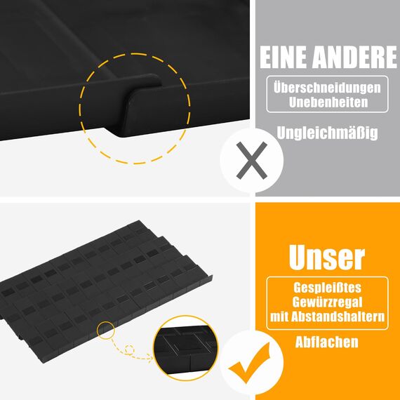 Famhap Gewürz Organizer Schublade, 48 Stück Patchworkable Gewürzregal Schublade, Küchen Organizer schublade für Gewürzgläser, Spice Rack Schublade für Gewürze Aufbewahrung