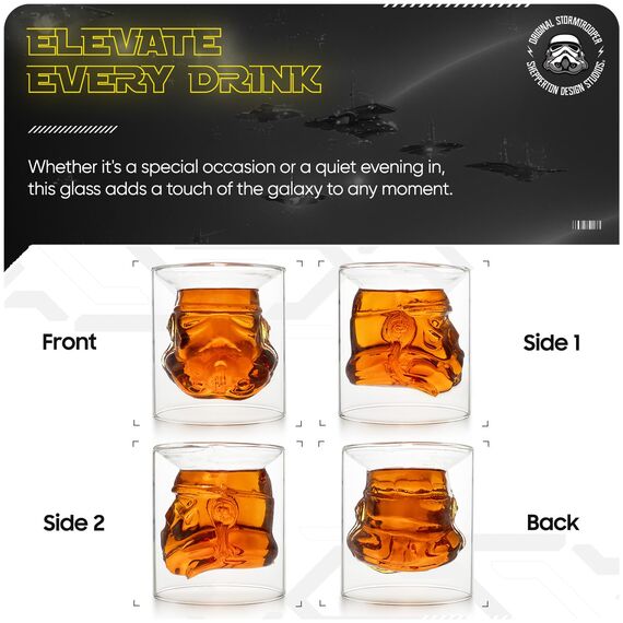 Original Stormtrooper umgekehrtes Whiskyglas, transparent, für Whiskey, Bourbon und Scotch, 150 ml, perfektes Whiskyglas-Geschenk für Männer – ThumbsUp!