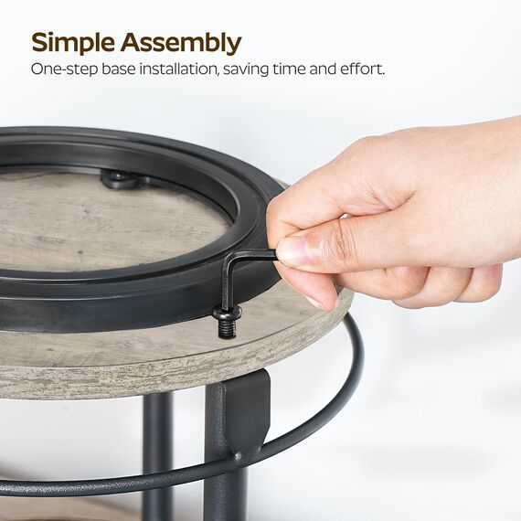 YATINEY Gewürzregal, 2-stufiger drehbarer Organizer, kreisdrehbares Lagerregal, kompakter Gewürzhalter mit Drehscheibe, für Küchentheke, Esstisch, Greige und Schwarz XSR22BG