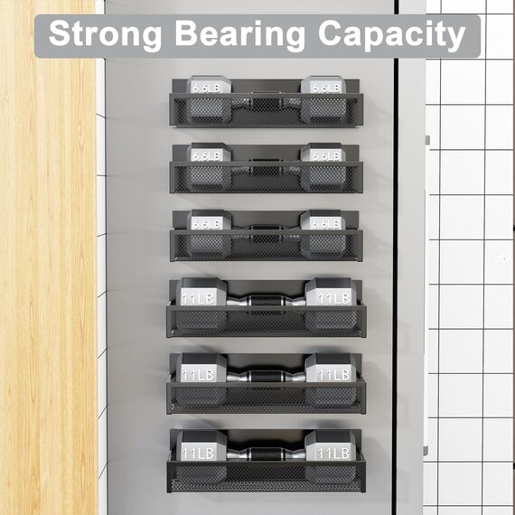 Aufworld Magnetisches Gewürzregal für Kühlschrank, 6 Pack Magnetregal, Kühlschrank Magnet Organizer mit beweglichen 12 Haken, Magnetisches Kühlschrankregal für Küchenorganisation und Lagerung(6 PACK)