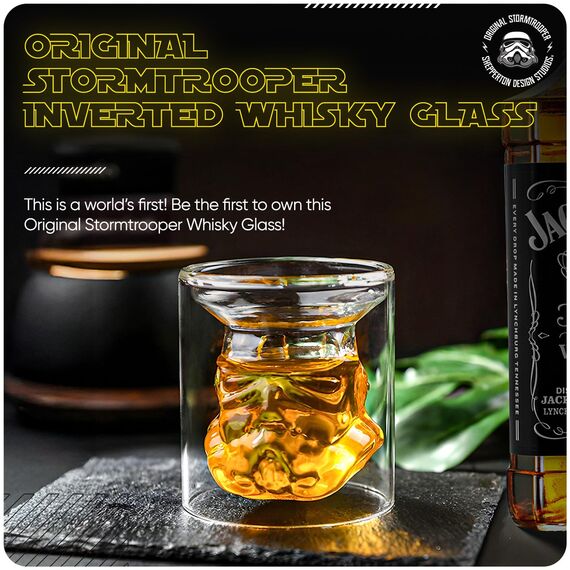 Original Stormtrooper umgekehrtes Whiskyglas, transparent, für Whiskey, Bourbon und Scotch, 150 ml, perfektes Whiskyglas-Geschenk für Männer – ThumbsUp!