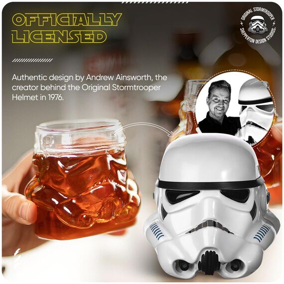 Original Stormtrooper Whiskeyglas-Set in Helmform, 2 Stück, transparent, für Whiskey, Bourbon, Scotch und Gin, je 300 ml, perfektes Whiskeyglas-Geschenkset für Männer – ThumbsUp!