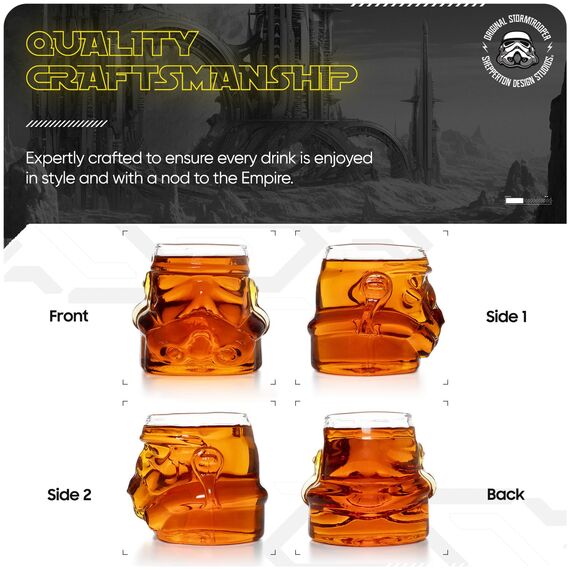 Original Stormtrooper Whiskeyglas-Set in Helmform, 2 Stück, transparent, für Whiskey, Bourbon, Scotch und Gin, je 300 ml, perfektes Whiskeyglas-Geschenkset für Männer – ThumbsUp!