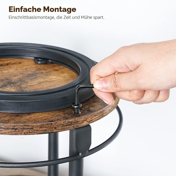 YATINEY Gewürzregal, 2-stufiger drehbarer Organizer Küchenregal, kreisdrehbares Gewürzregal Stehend, kompakter Gewürzhalter mit Drehscheibe, für Küchentheke, Esstisch, Vintagebraun und Schwarz XSR22BR