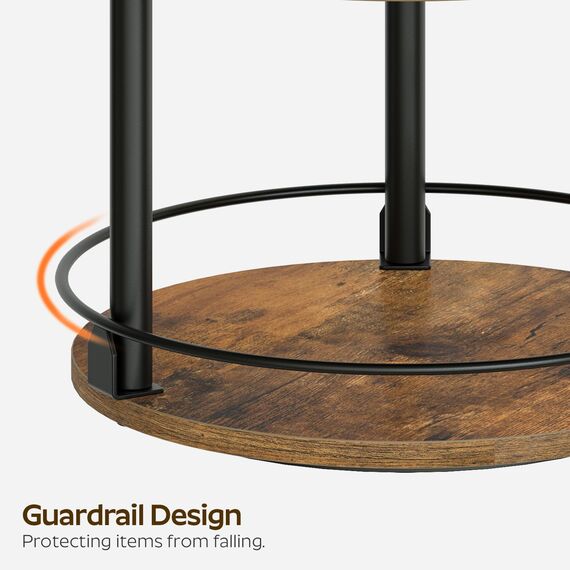 YATINEY Gewürzregal, 3-stufiger drehbarer Organizer, kreisdrehbares Gewürzregal Stehend, kompakter Gewürzhalter mit Drehscheibe, für Küchentheke, Esstisch, Vintagebraun und Schwarz XSR23BR