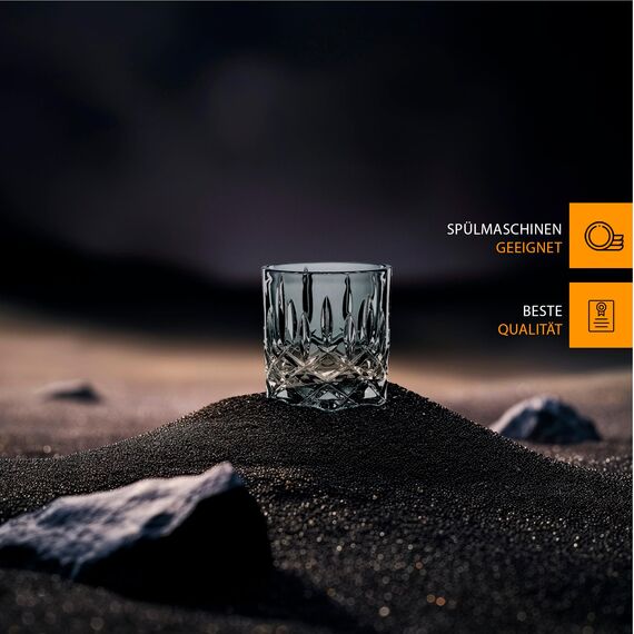 Nachtmann 4-teiliges Whisky Gläser Set, 240 ml, Noblesse, 98857, Single Old Fashioned Whiskygläser aus Kristallglas, Whisky Tumbler spülmaschinenfest